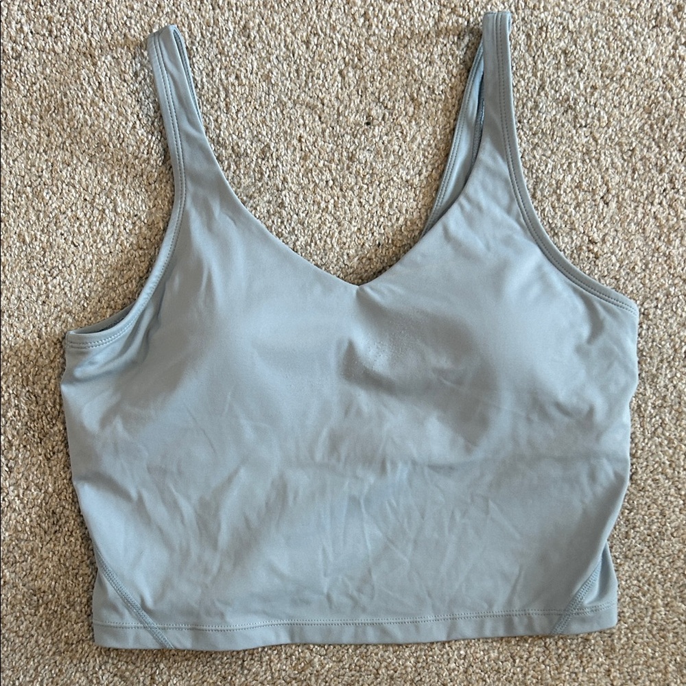 Light Blue V-Neck Crop Top